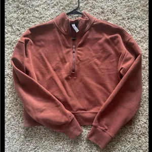 Fabletics Kat Half Zip Pullover Java Brown Cropped Sweatshirt Size Small thumbnail 7