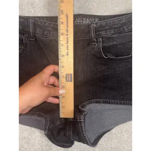american eagle hi‎ rise shortie black shorts size 12 AEO denim x4 thumbnail 8