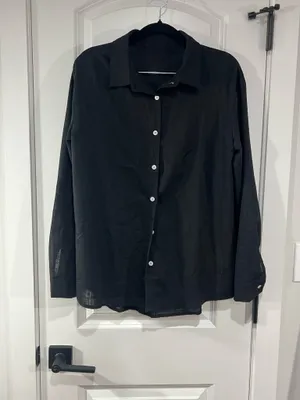 Brand New linen Set , pants and Top Black Size M thumbnail 2
