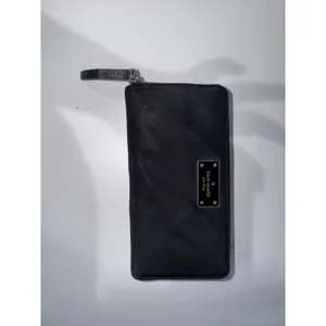 Kate Spade Black Nylon Zip Around Wallet Handbag Purse - Leather Zipper Pull‎ P thumbnail 2