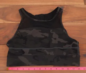 ZYIA Active Sports Bra Womens M Camo Mesh High Neck Black Racerback Excellent thumbnail 1