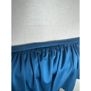 1970s Disco Era Teal Ruffle Flounce Strapless Maxi Dress – True Vintage/Handmade thumbnail 5