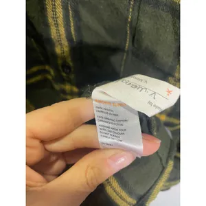 Known Supply Shirt Dress Womens Medium Olive Green Plaid Flannel Organic Cotton thumbnail 6