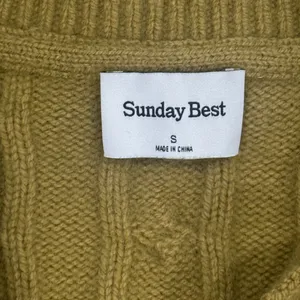 Sunday Best Olive V-Neck Cable Knit Sweater Small Cropped thumbnail 2