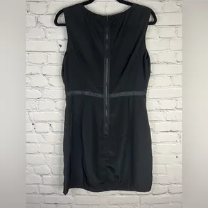 Forever 21 Black Sheath Dress size large Zip Back Lined Sleeveless Ribbon‎ thumbnail 2