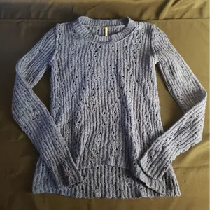 Free People Navy Blue Knit Crewneck‎ Sweater Women’s XS thumbnail 1