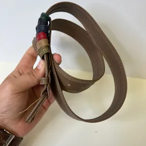 Trussardi Brown Pebbled‎ Leather Belt Made in Italy Multi-Color Loops Size 90 thumbnail 2