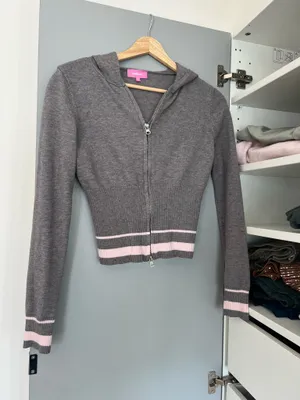 Edikted Kaliya Stripey Knit Zip Up Hoodie thumbnail 5