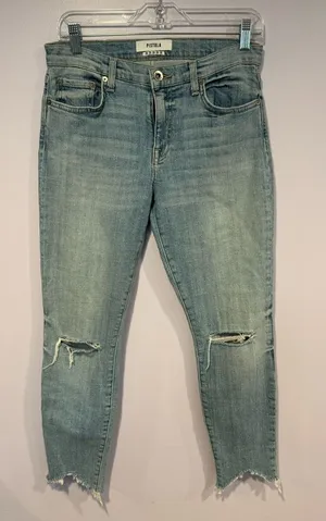 Pistola light wash distressed denim Anthropologie‎ jeans thumbnail 1