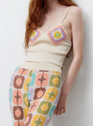 ZARA Crochet Crop Tank Top XS-S NWT‎ thumbnail 1
