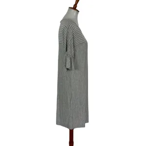 Anthropologie COA Small Gray Striped Short Sleeve Midi Dress thumbnail 4