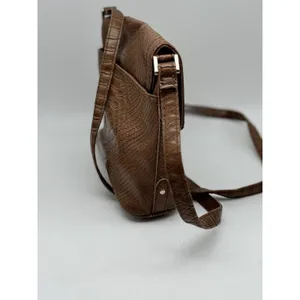 Liz Claiborne Small Purse Crossbody Brown Exotic Reptile thumbnail 6