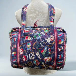 VTG Vera Bradley Regatta 1994 Quilted Shoulder Tote Bag Nautical USA Retired thumbnail 3