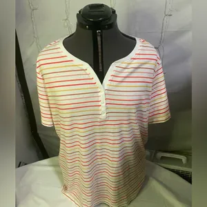 Striped Women's Top - Red and White thumbnail 1