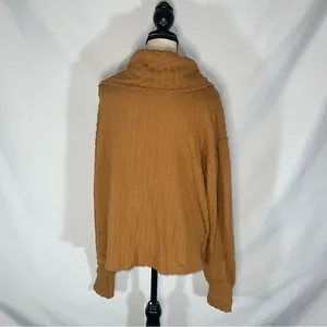 We The Free Now Drop Off Center Burnt Orange Copper Chunky Knit Sz Lg Oversized thumbnail 3