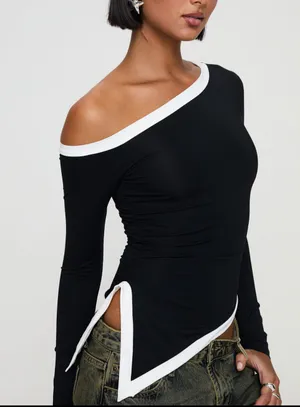 Long Sleeve Off The Shoulder Princess Polly Top thumbnail 4