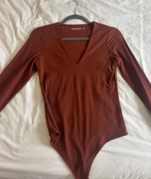 Abercrombie Long Sleeve Bodysuit Orange thumbnail 1