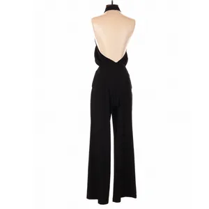 Lulus Black Moment for Life Halter Jumpsuit Wide Leg Size XS Minimalist Cocktail thumbnail 8