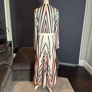 Women’s Long Sleeve Printed Casual Maxi Dress with Pleated Skirt Size M thumbnail 7