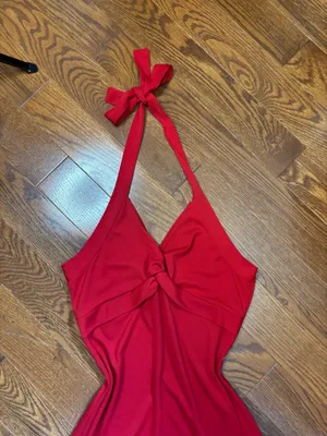 Y2K Perseption red halter neck knot red dress size M/S thumbnail 6