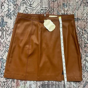 NWT Altar’d State Camel Brown Faux Leather Mini Skirt Size Large thumbnail 4