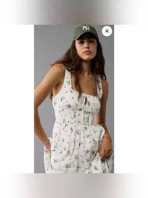 NWT AE Corset Floral Midi Dress White Medium American Eagle Maxi Sleeveless thumbnail 14