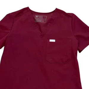 FIGS Catarina One Pocket Scrub Top Burgundy XS Healthcare Nurse Hospital Uniform thumbnail 2