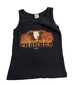 Anvil Country Thunder Music Festival Western Black Bull Skull Graphic Tank Large‎ thumbnail 1