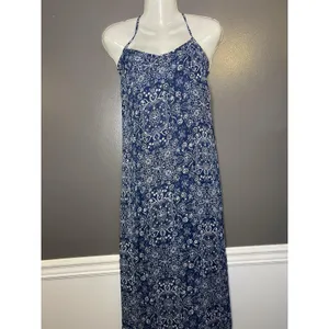 Lulus Dress Womens Medium Blue Paisley Slip Maxi Backless Strappy Sundress thumbnail 2