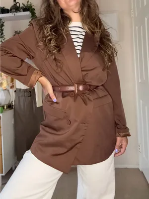 ASOS Heartbreak Brown Oversized Boyfriend Blazer thumbnail 5
