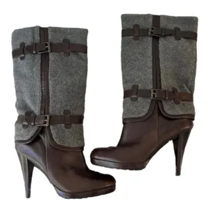 Kennedy Wool/Leather Boots Gray Brown Size 8B thumbnail 8