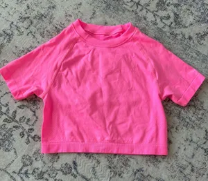 Hot Pink Short Sleeve Workout Top thumbnail 1