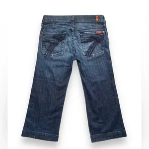 7 For All Mankind Dojo Crop Dark Wash Flare Jeans thumbnail 4