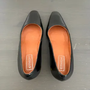 Ethem Pumps Block Heel 38 Black Patent Leather Made in Spain Mod Square Toe thumbnail 7