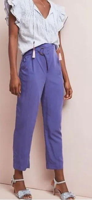 NWT Anthropologie Cupro Wrap Trouser Pant blue purple modal blend size small thumbnail 1