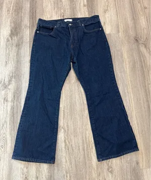 Madewell Flare Jeans Dark Indigo Blue High Rise Wide‎ Leg 1lDenim Size 32 Petite thumbnail 1