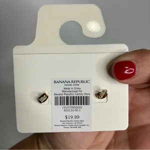 Banana Republic factory seashell stud earrings gold women’s new in‎ package thumbnail 3