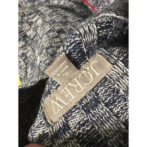 J.Crew Womens‎ XL Blue Marled 100% Merino Wool Wide Rib Mockneck Sweater Raglan thumbnail 9