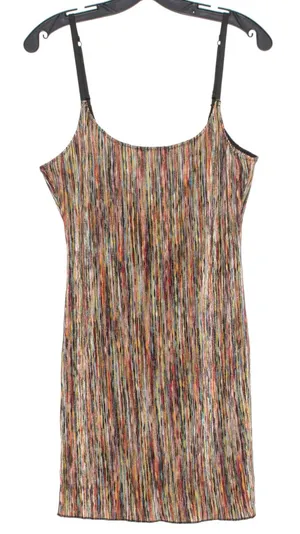 Free People Slip Dress Mini XS Spaghetti Strap Boho Festival Y2K Colorful Ribbed thumbnail 1