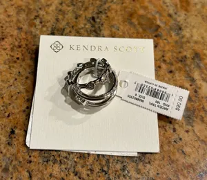 NWT Arden Triple Ring Set Silver White Crystal size 6 thumbnail 3