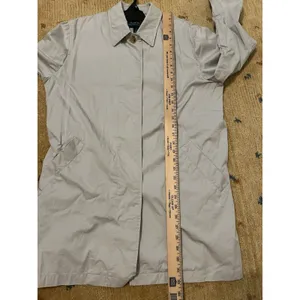 Lauren Ralph Lauren Cream Trench Coat Jacket Size Large Chic Minimalist Staple thumbnail 11