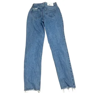Oh Polly Women's Distressed Straight Leg Jeans Blue Size 2 Standard Mid Rise Casual Denim thumbnail 3