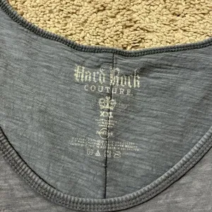 Hard‎ Rock Couture Palm Springs T Shirt Women's Graphic Tee Gray EST 1971 Grunge thumbnail 2