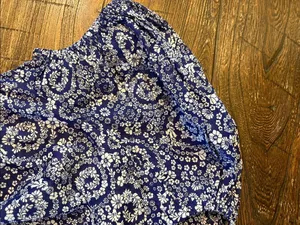 Anthropologie Maeve Mini Swing Dress‎ Blue White Ditsy Floral NWT Small thumbnail 5