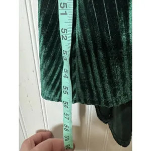 Baltic Born‎ Emerald Green Striped Velvet Velour Wrap Dress Women Size Small thumbnail 4