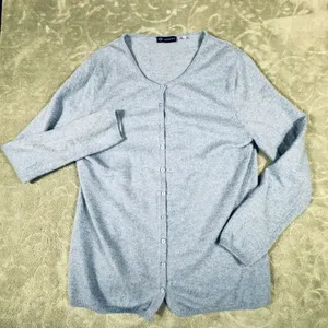 Pure Cashmere 100% Cashmere Cardigan Sweater Women M Button Up Preppy Minimalist thumbnail 3
