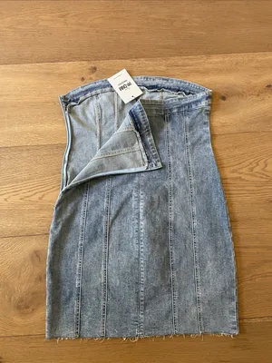 Princess Polly Houser Denim Strapless Mini Dress Women’s Size 10 US NWT thumbnail 16