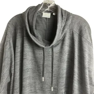 Athleta Women's Gray Hooded Poncho‎ Sweatshirt Pullover Size S thumbnail 3