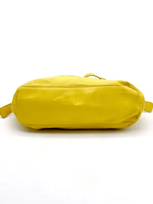 The Sak Kendra Hobo Shoulder Bag Mustard Yellow Leather Slouchy Zip Pocket Purse thumbnail 8