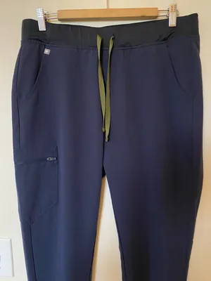 FIGS Zamora 6-Pocket Jogger Scrub Pants Quiet Navy Blue Sz Large TALL thumbnail 3